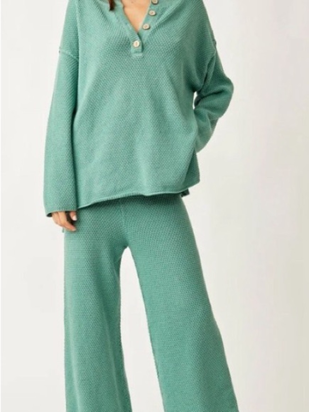 Free People Hailee Sweater set in Cedar Fog Green Size S